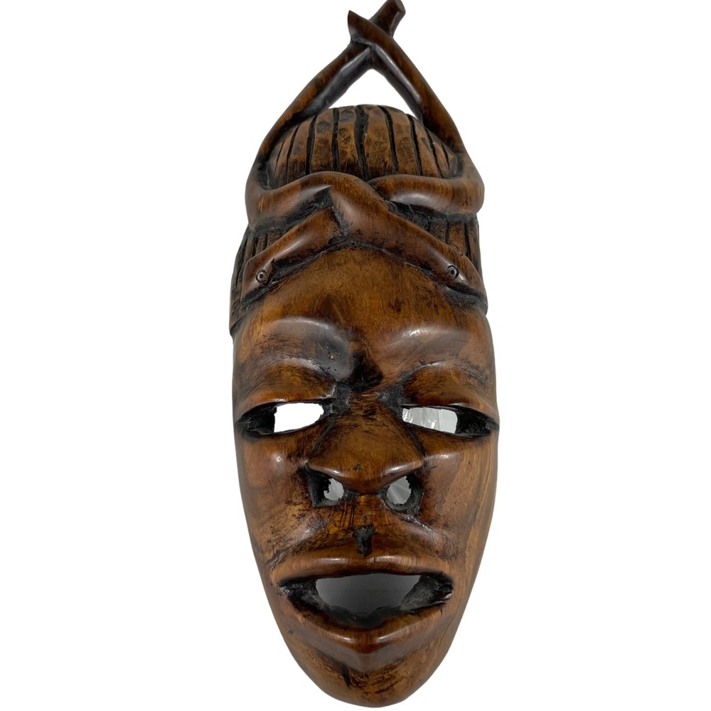 Hand-carved African Tribal Traditional Tribe Wooden Spirit Mask Africa Art Decor